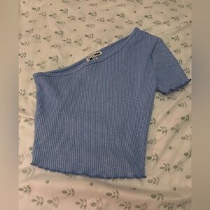 Fashion Nova one shoulder blue top